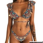 LEANI Women's Sexy Two Pieces Bikinis Set Floral Printed Ruffles Flounce Beach Swimsuit Bathing Suits Floral B07P7GN8LD